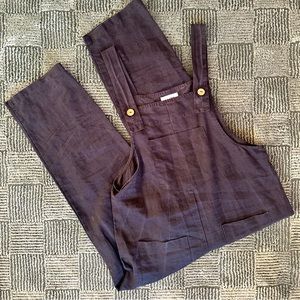 Mate the Label | Maya Linen Overalls in Black (size Medium)